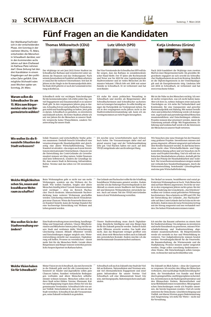 Wahlprüfstein Höchster Kreisblatt